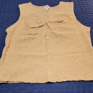 EUC BEIGE SLEEVELESS TEXTURED TOP